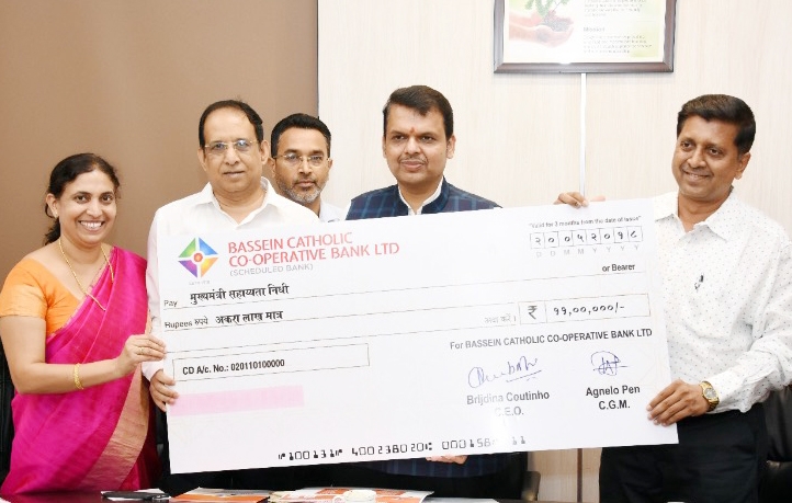 Bassein Bank donates to CM’s relief fund