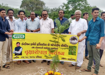 IFFCO plants trees in Mandaviya’s constituency
