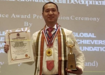 Arunachal: Co-op Dy Registrar Kobin bags award in Thailand