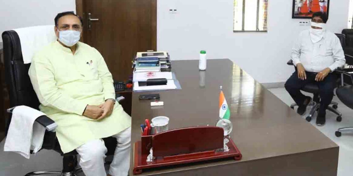 GUJCOMASOL: Sanghani meets CM; briefs him on procurement