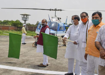Tackling Locusts: Tomar flags off Helicopter from Noida