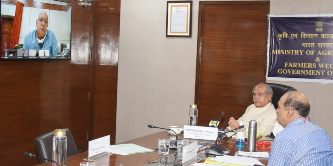 Tomar holds meeting with states thru video-conferencing