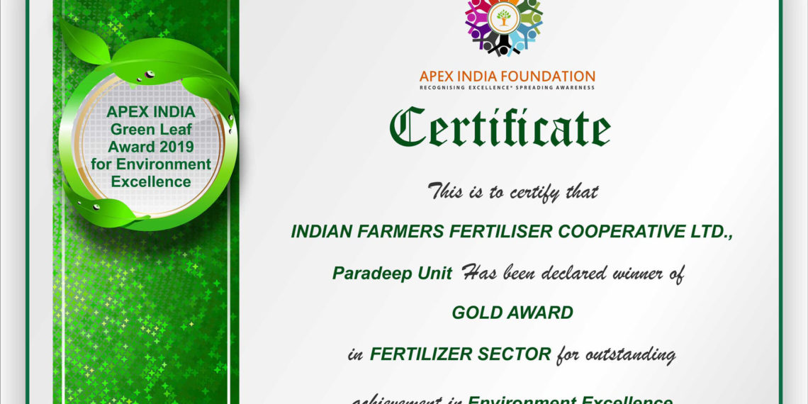 IFFCO Paradeep wins Environment Excellence Award