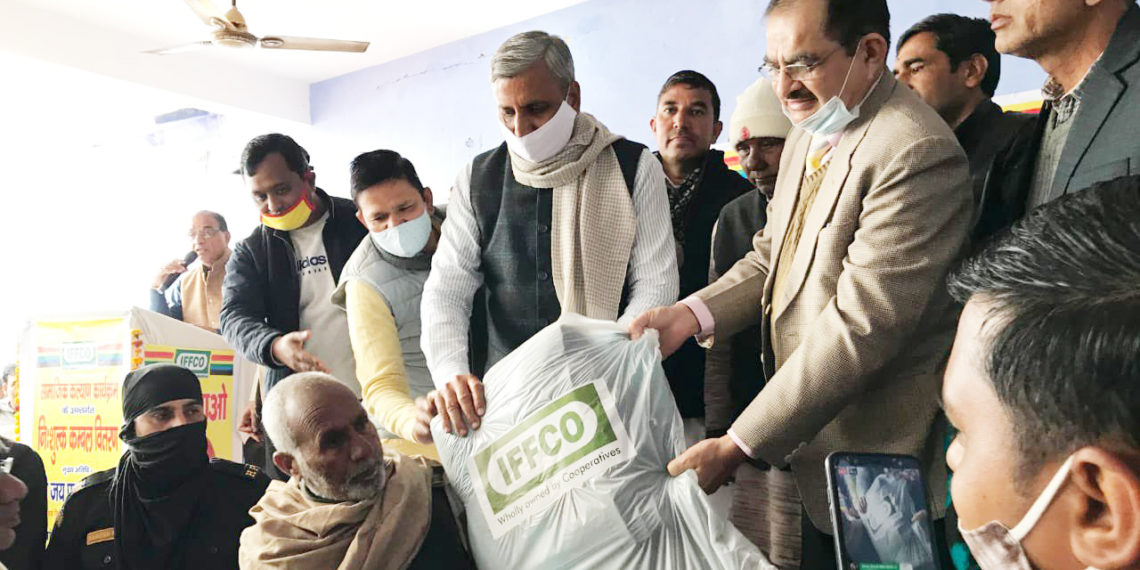 IFFCO men spread across states distributing blankets