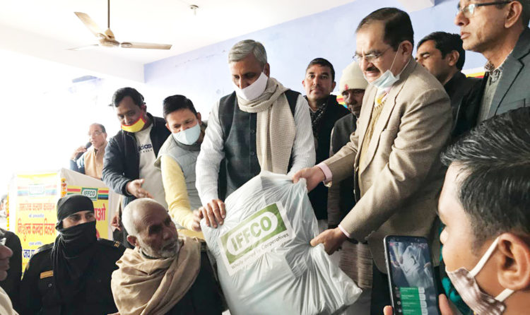 IFFCO men spread across states distributing blankets