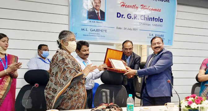 Chintala visits Indore Premier Co-op Bank headquarters