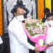 Ajit Pawar greets Anaskar on his elevation