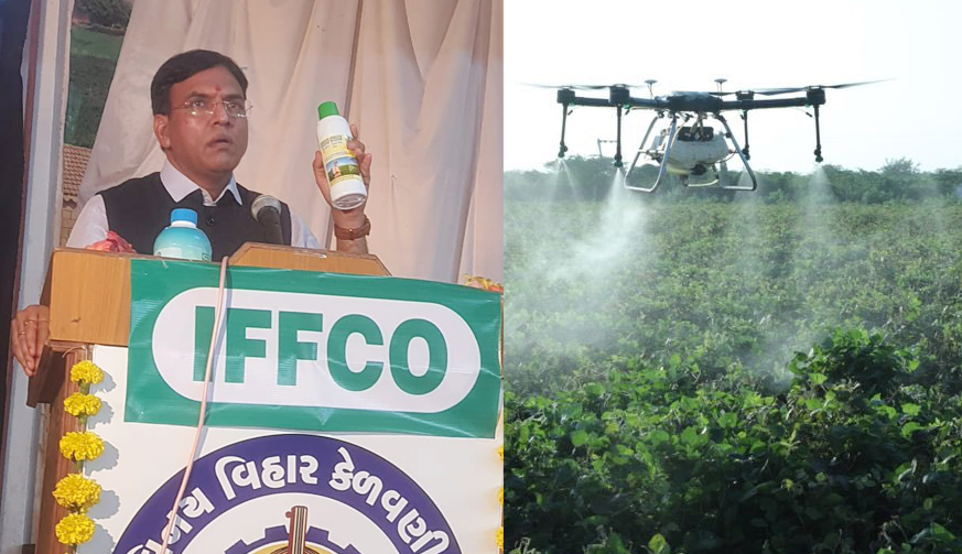 Gujarat: Minister lauds successful Drone spraying of Nano Urea