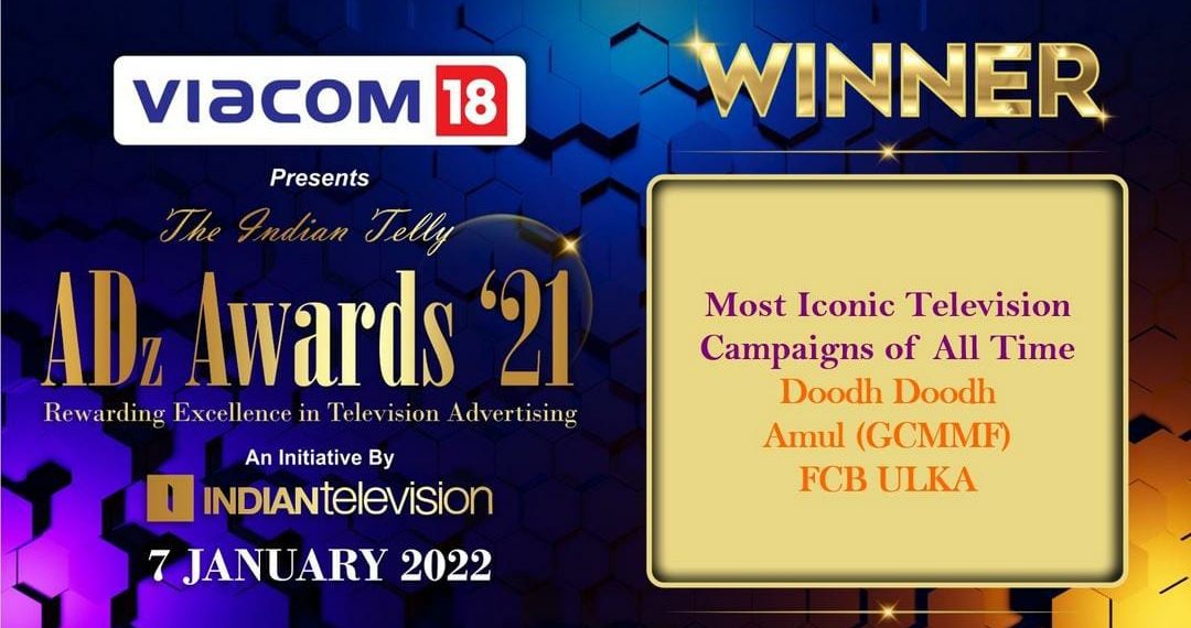 Amul’s Doodh doodh wins iconic TV campaign award