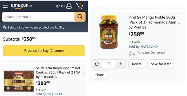 Nafed products available on Amazon