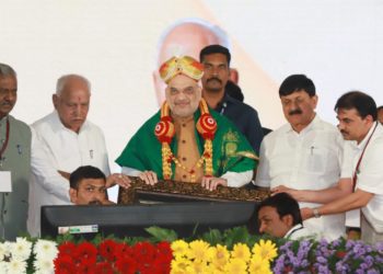 Shah lays foundation stone of “Sahakar Samridhi Soudha”