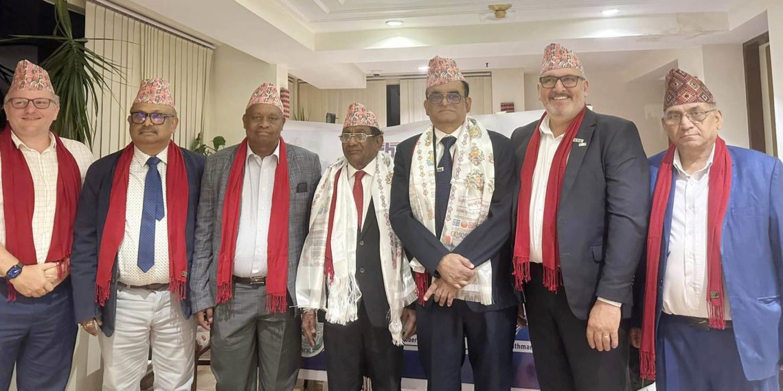 Sah Bharati greets Bhima on his re-election