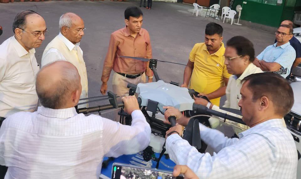 Mandaviya inspects IFFCO Kisan Drone arrangements