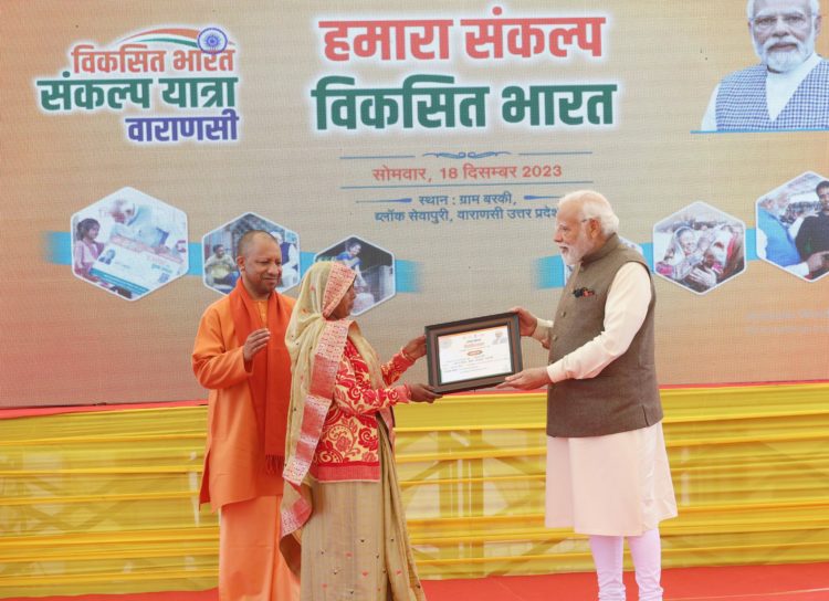 PM visits IFFCO stall in Varanasi; talks on Nano urea & NaMo Drones