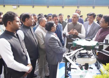 Haryana Minister at IFFCO Drone Distribution Program