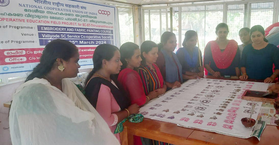 NCUI’s Embroidery skill training in Thiruvananthapuram