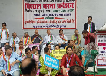 Delhi Thrift & Credit Co-op Fed protest against corruption
