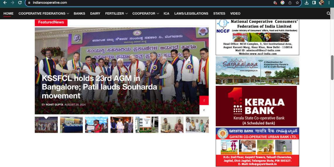 Biggest Co-op Brand, Kerala Bank features on Indian Cooperative