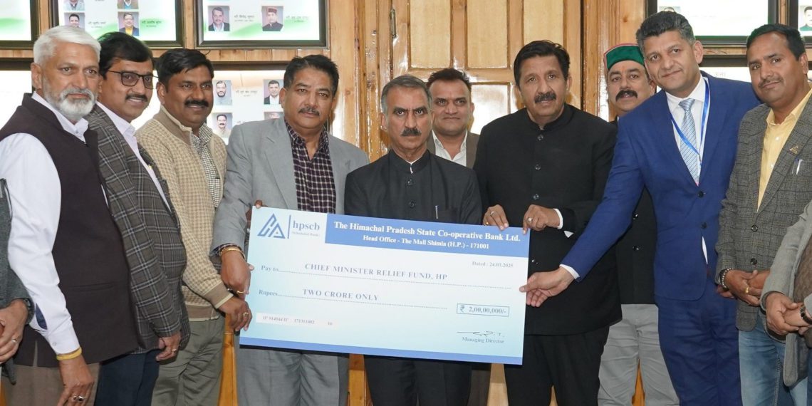 Himachal StCb donates Rs 2 crores to CM Fund