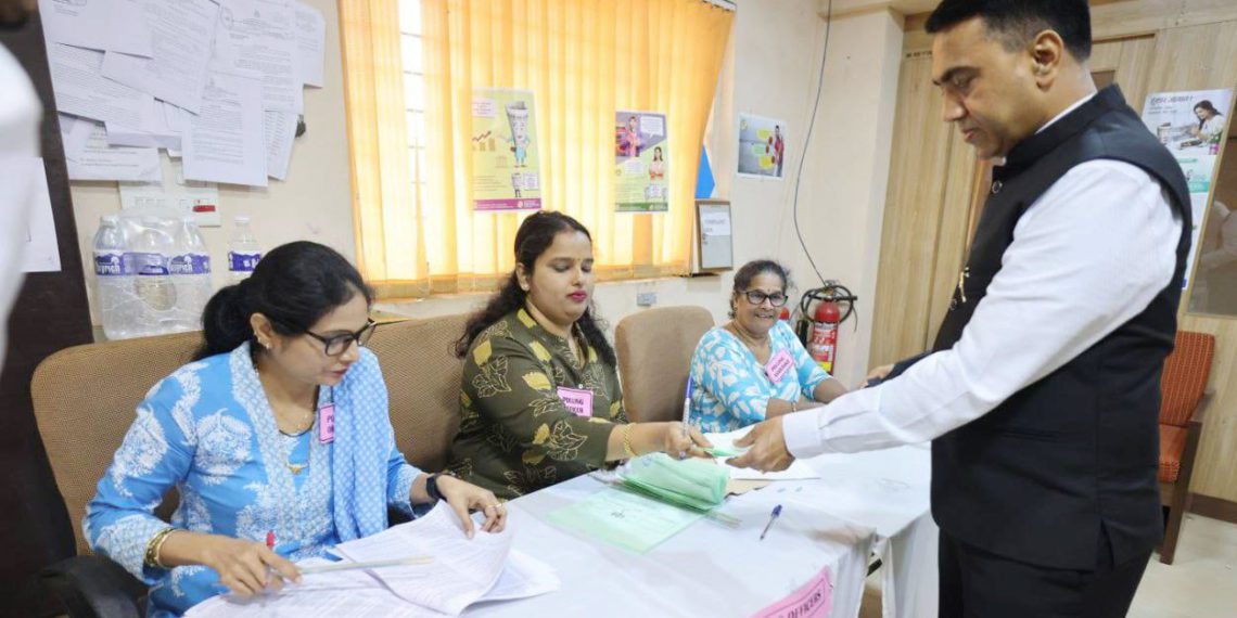 Goa CM casts vote in State Co-op Bank elections