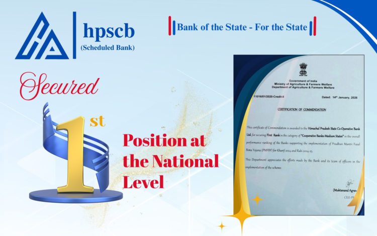 HP State Co-op Bank tops at PMFBY Performance
