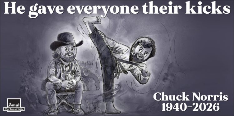 Amul pays Creative Tribute to action icon Norris