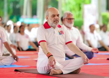 Shah at International Yoga Day Program in Gujarat